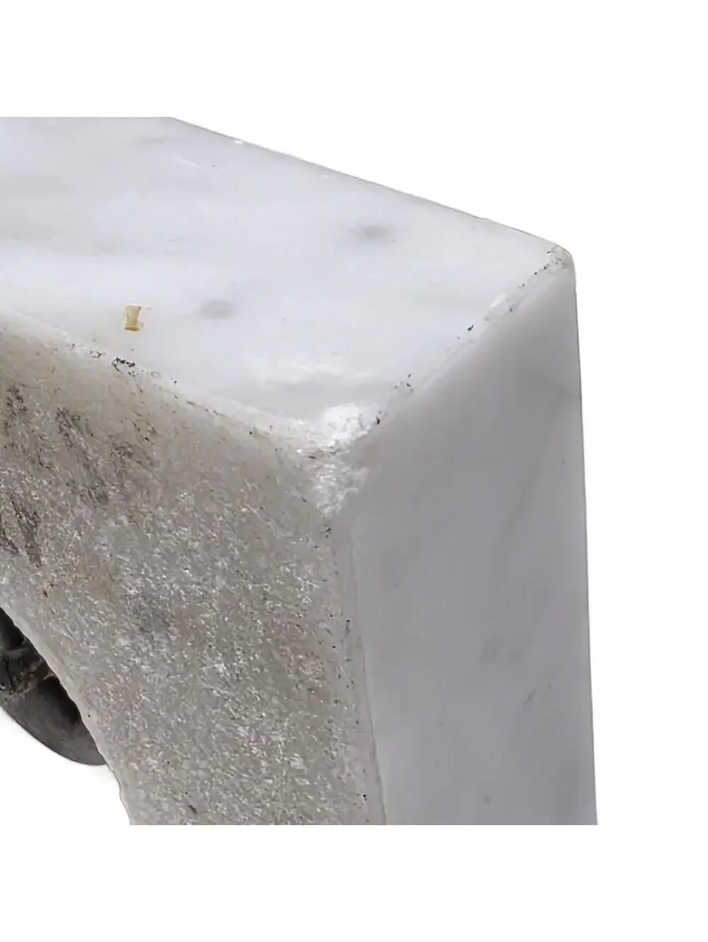 White Milk Glass Pedestal Dish with Marble Base | Scalloped Compote